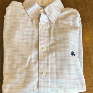 Brooks Brothers Light Pink Plaid Button Down Shirt regent non iron